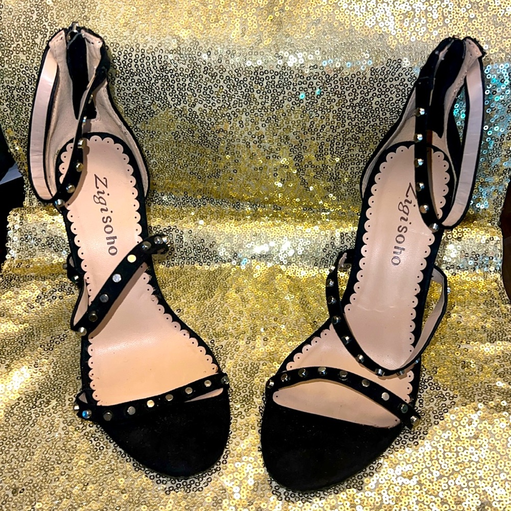 Woman’s studded high heel